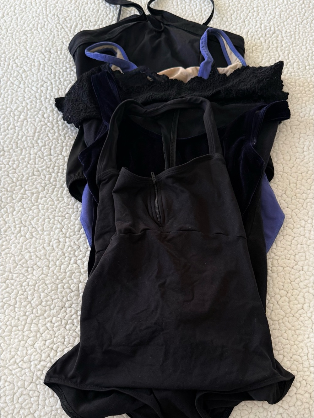 Set of 5 Body Wrappers Black and Purple Dance Leotard - Premiere Collection